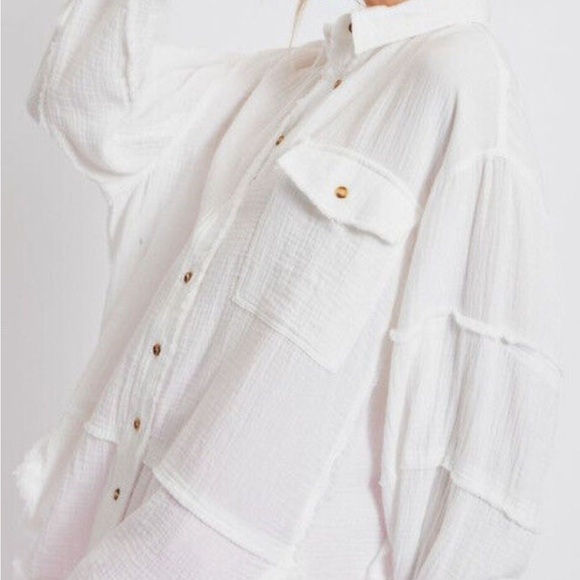 Easel balloon sleeve gauze gray hem shirt Sz 3x TT - Picture 3 of 9